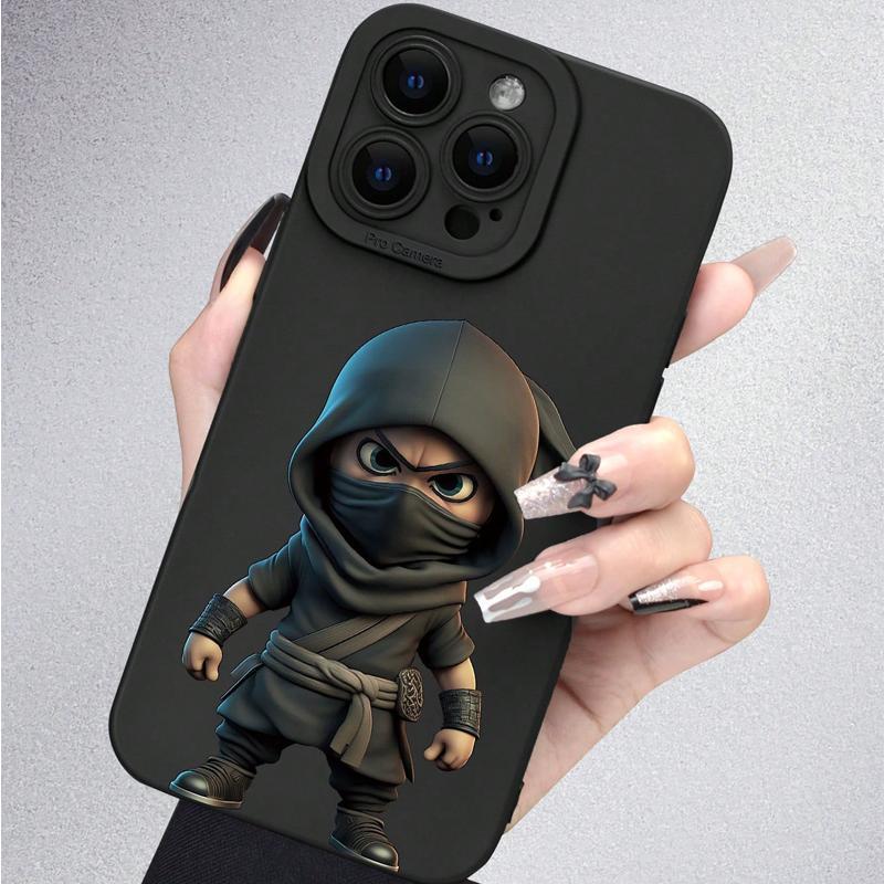 Cartoon Ninja Pattern Phone Case, Full Body Shockproof Phone Protective Cover, Fashion Phone Accessories Compatible with iPhone 15 14 13 12 11 Plus Pro Pro Max