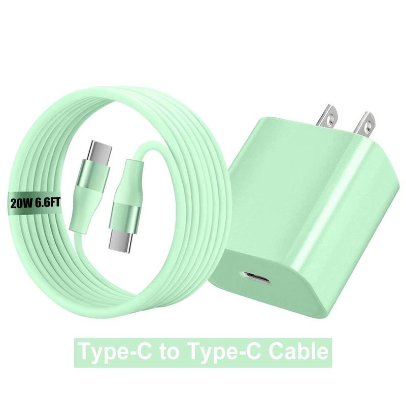 20W Type-C to Type-C Cable + 20W PD QC2.0 Wall Charger for Phone Type-C port, Fast Charging Data Cable Compatible with iPhone 15 iPhone 15 Pro Max HUAWEI Samsung S23 Ultra Xiaomi OPPO, Back to School Gifts