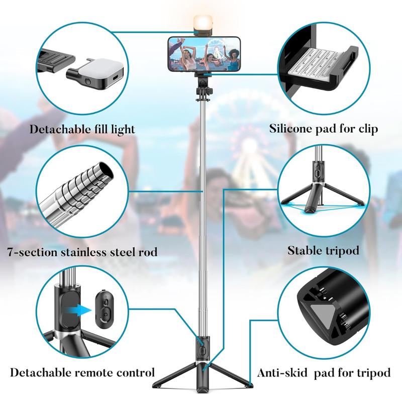 [Fast Delivery] Portable 41 Inch Selfie Stick Phone Tripod with Wireless Remote Extendable Tripod Stand 360 Rotation Compatible with iPhone 14 13 12 11 pro Xs Max Xr X 8 7 6 Plus, Android Samsung Smartphone