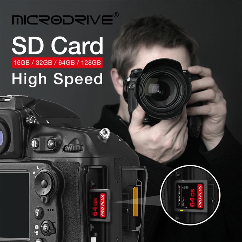 MICRODRIVE SD Card, 16GB 32GB 64GB 128GB SD Card, Camera Accessories for Camera, Smartphone, Tablet, Laptop, Computer