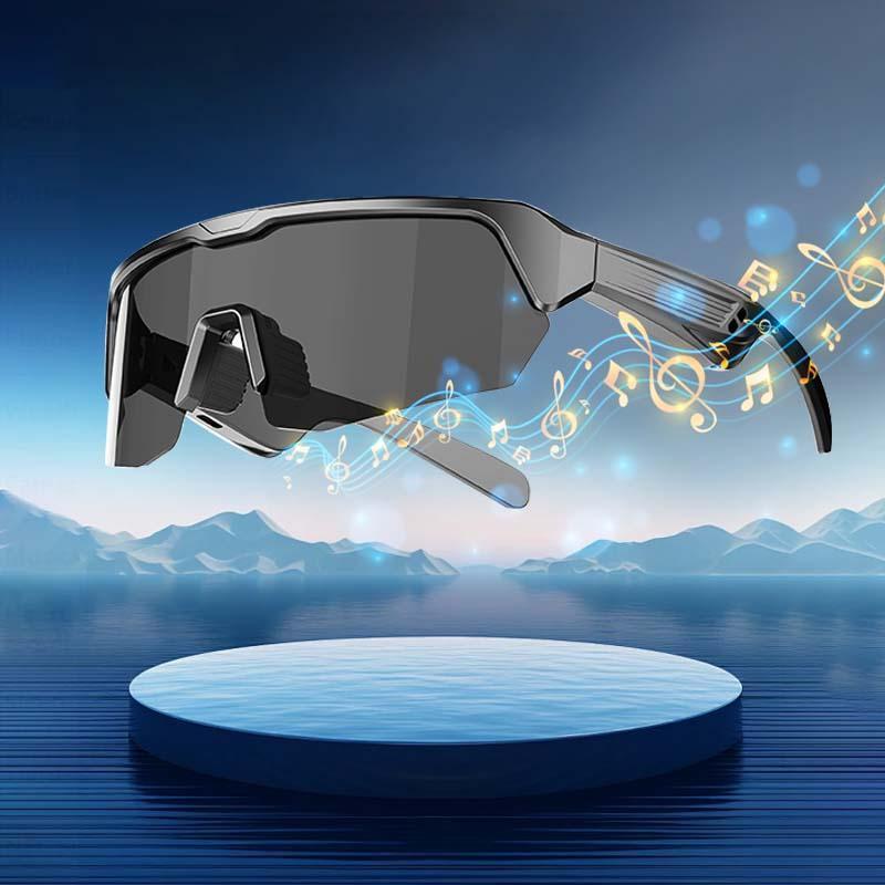 Smart Glasses Headphones, Wireless BT Smart Glasses Headset with Earbuds Function, Outdoor Cycling Glasses, Long Standby Glasses with Music Playback, Gift for Men & Women, Electronic Gadgets