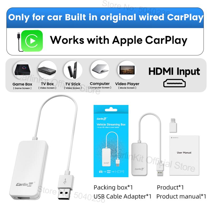 TV Game HDMI Multimedia adapter fit for wired CarPlay, making long trips more enjoyable with entertainment. Plug car Screen hdmi Stick