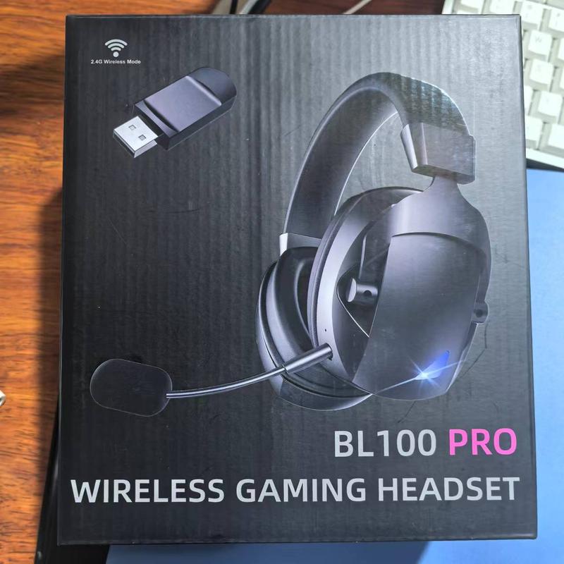 BL100 Pro Wireless Gaming Audio Headset, 3 Modes Professional Gaming Headphone with Microphone & Adaptor, Stereo Sound Wireless Headset for Gaming, Sports