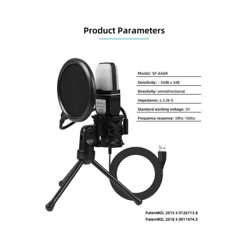 YANMAI Professional RGB Gaming Microphone, USB Rechargeable Condenser Microphone, Studio Recording Microphone for Music Recording, Live Streaming & Podcast Broadcast