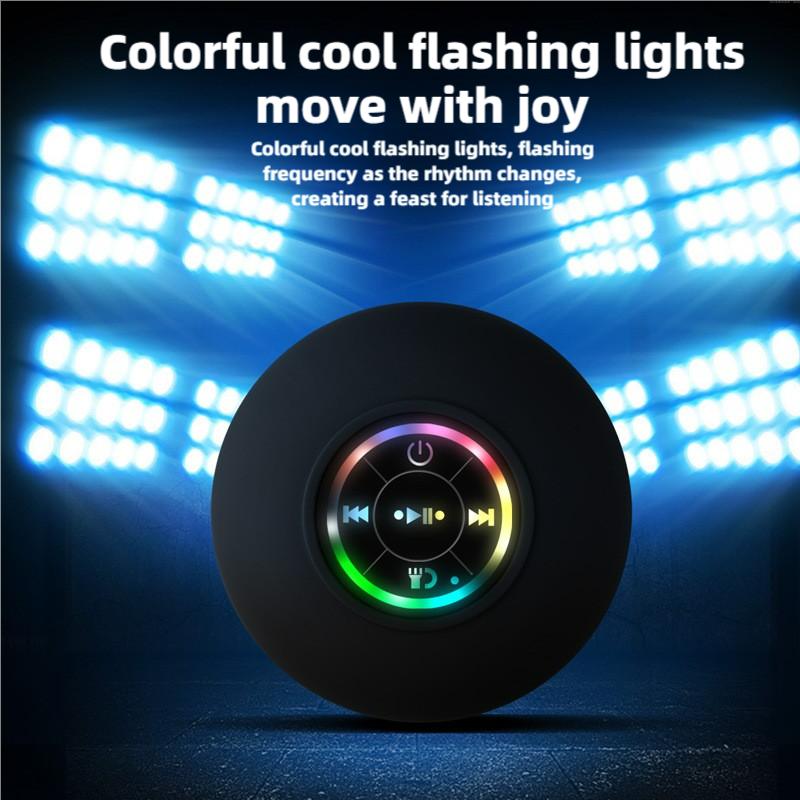 LED Bluetooth Speaker Wireless Waterproof Speaker with RGB Light, Rechargeable Battery for Smartphones and Audio Devices