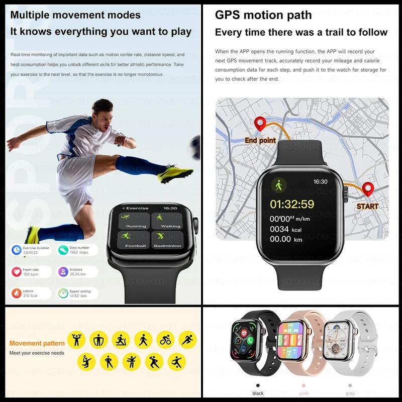 2024 New For Original Apple Watch Series 10 Women Smartwatch Bluetooth Call NFC IP68 Waterproof Compass GPS Track Men Smartwatch