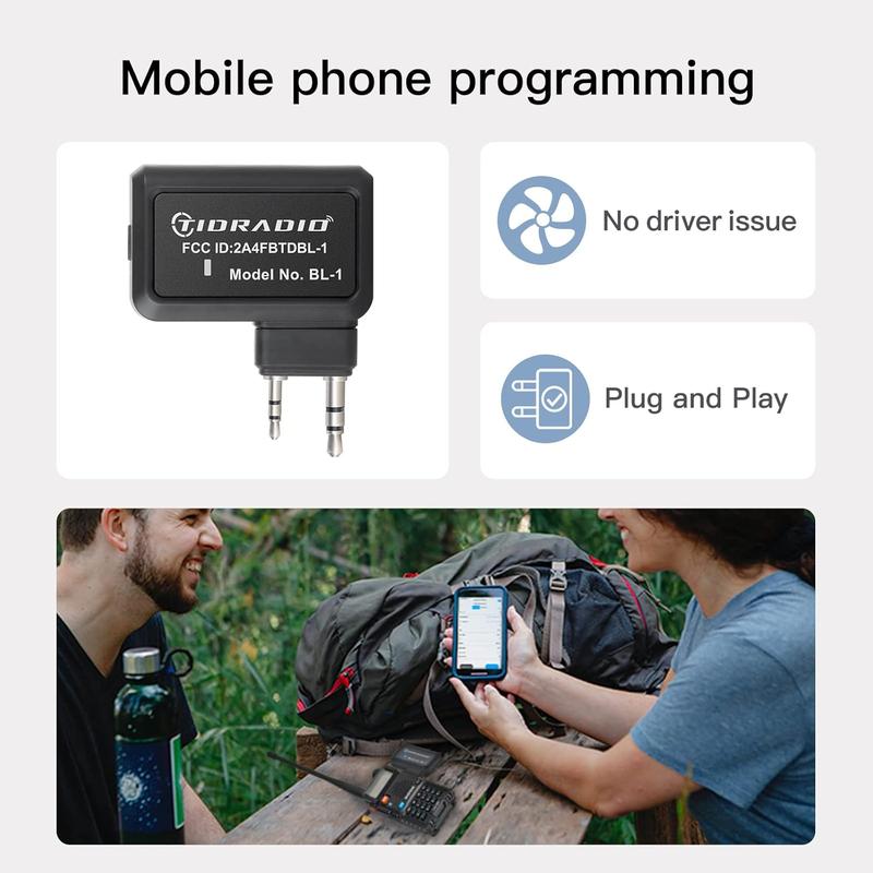 Wireless Programmer Adapter for Ham Radio - Compatible with Baofeng UV-5R and More - Easy APP and PC Programming, No Driver Issues