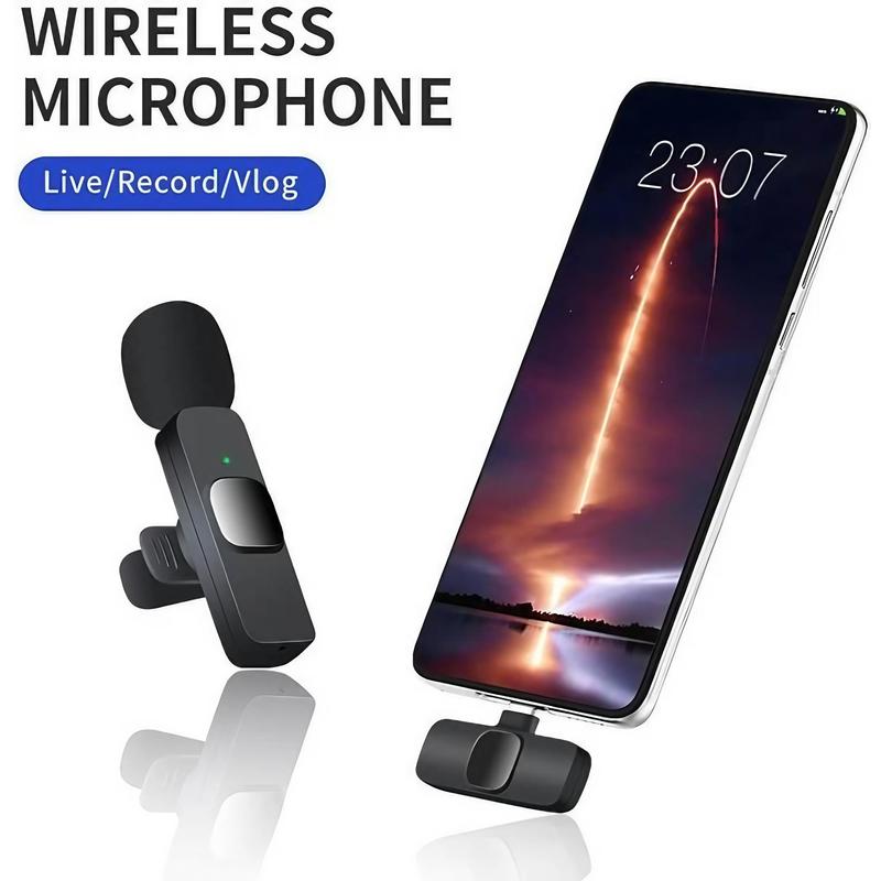 Wireless Lavalier Microphone, USB-C Mini Wireless Lavalier Microphone, Noise Reduction Lapel Microphone for Recording, Clip-on Microphone for Video Recording