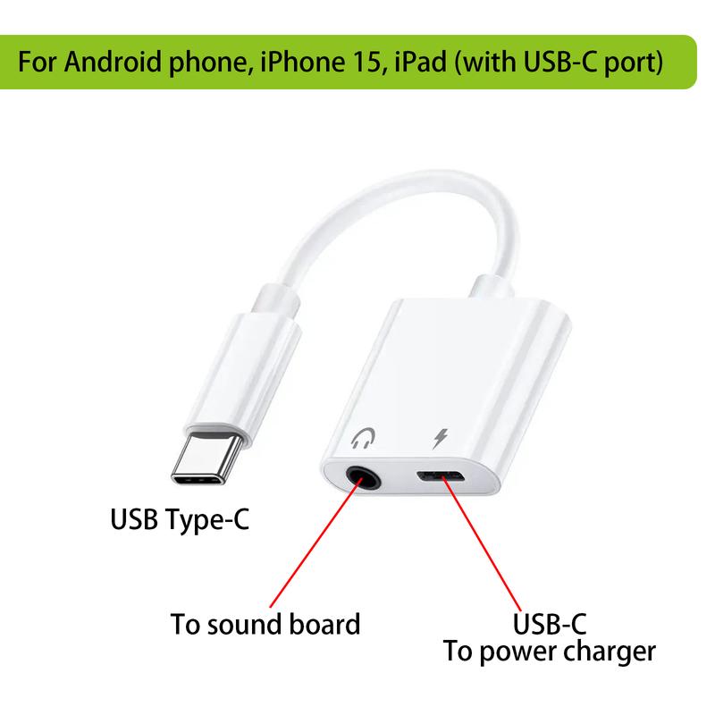 Squarock Microphone Audio Adapter, Upgraded 3.5mm Microphone Audio Jack and Charging Aux Headphone Splitter Adapter