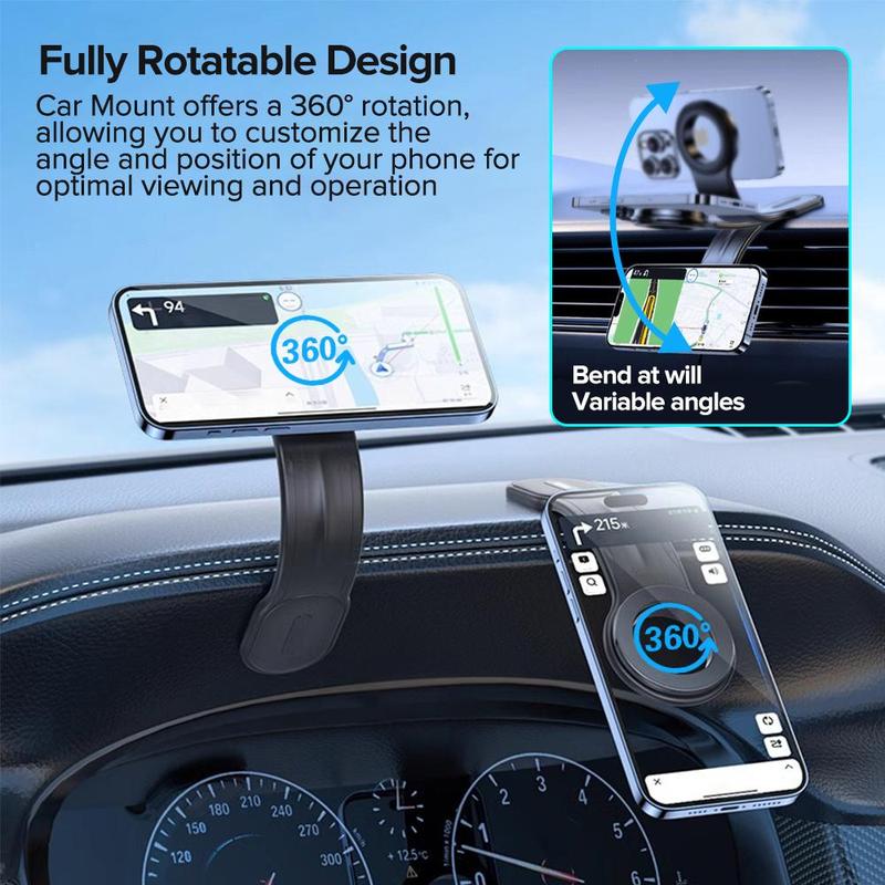 Magnetic Phone Holder for Car, Cell Phone Holder for Car Dashboard & Windshield, Phone Stand for iPhone Android, Car Automobile Mount [Powerful Magnets]