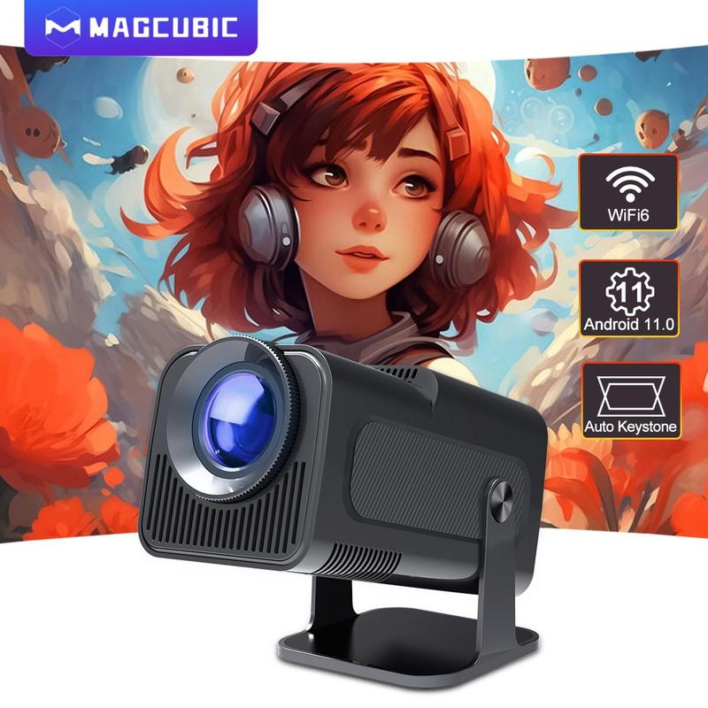 Magcubic Wifi6 Projector, 1920*1080P Projector, Plug and Play Home Projector, Movie Projector, Wireless Projector for Home Theater, Office, Outdoor, Mini Projector for Bedroom