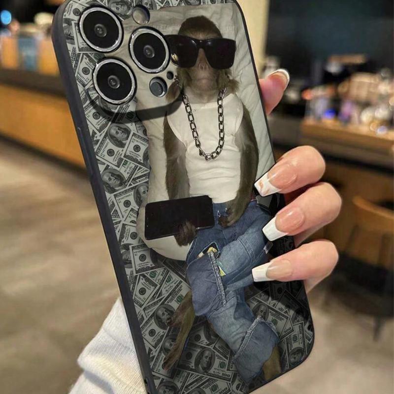 Cartoon Cool Monkey Pattern Phone Case, Anti-drop Decorative Phone Protector Cover, Phone Accessories Compatible with iPhone Series