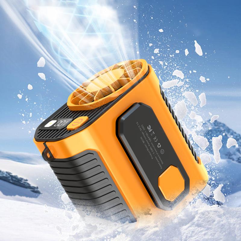 Portable 10000mAh Power Bank for summer Gift, 1 Count 3 in 1 Outdoor Fan with Torch, 10 Wind Speeds Cooling Fan with LED Light, Rechargeable Camping Fan, Suitable for Outdoor Work, Farm, Hiking, Camping, Gardening and Travel