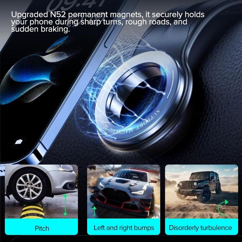 Magnetic Phone Holder for Car, Cell Phone Holder for Car Dashboard & Windshield, Phone Stand for iPhone Android, Car Automobile Mount [Powerful Magnets]