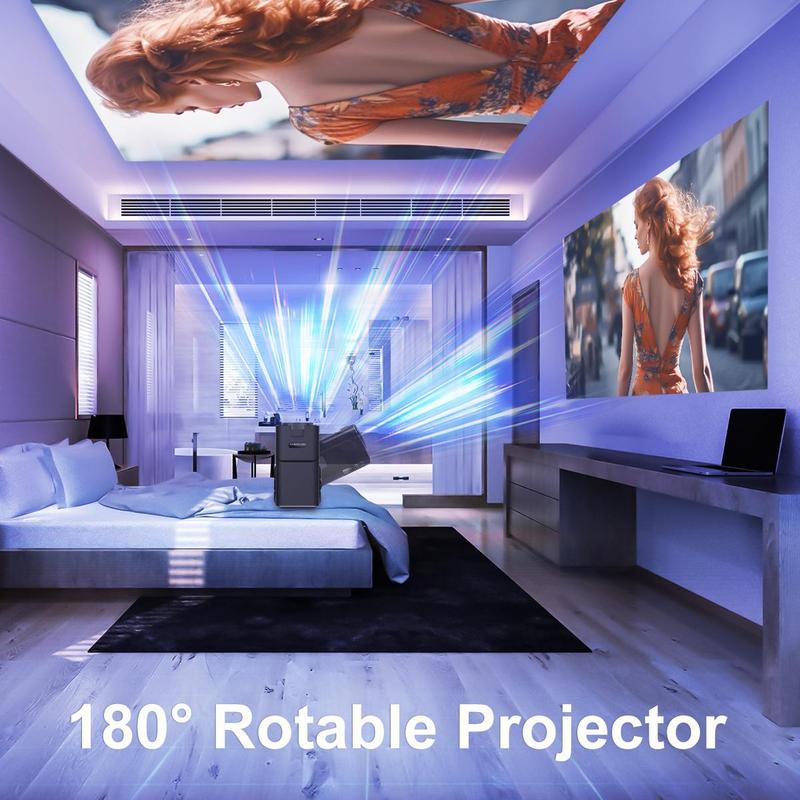 Magcubic Wifi6 Projector, 1920*1080P Projector, Plug and Play Home Projector, Movie Projector, Wireless Projector for Home Theater, Office, Outdoor, Mini Projector for Bedroom