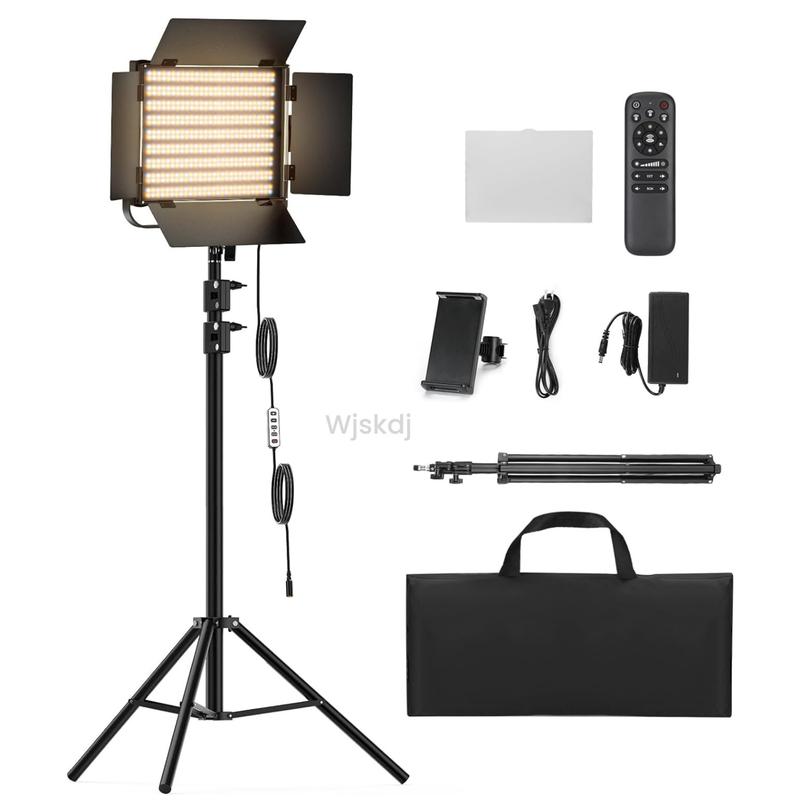 Aluminum Alloy Ring LED Light with Adjustable Tripod Stand, Dimmable Photography Video Lighting Kit CRI 97+ with Wireless Bluetooth Remote Controller for Computer Streaming iPhone iPad Selfie Camera Recording YouTube TikTok Zoom