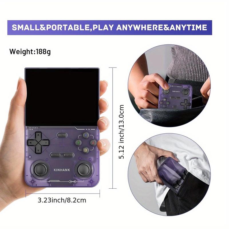 Portable Retro Game Console, Rechargeable Handheld Game Console with 16000+ Games & 64GB Card, 3D Double System Game Console, Gaming Set, Game Peripherals, Gaming Products, Birthday Gift for Friend