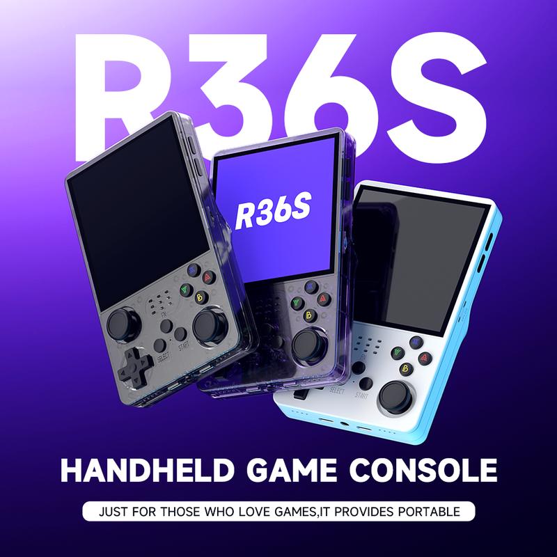 R36S Retro Handheld Game Console with 128G Built-in 20000+ Classic Games Open Source Linux System 3.5Inch lPS Screen Portable Pocket VideoPlayer Christmas Gifts for kids