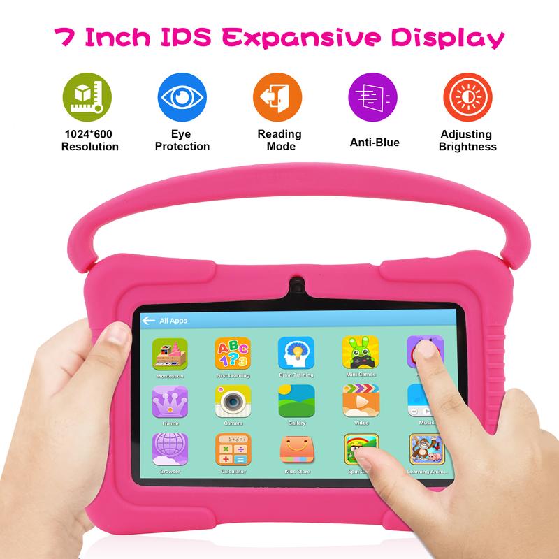 Veidoo Kids Tablet, 7-inch Android Tablet for Kids 32GB Storage, Toddler Tablet with Shockproof Case, Parent Control, Bluetooth, WiFi, Learning