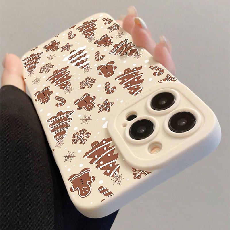 Cartoon Cute Christmas Theme Pattern Phone Case, Anti-drop Decorative Phone Protector Cover, Phone Accessories Compatible with iPhone Series