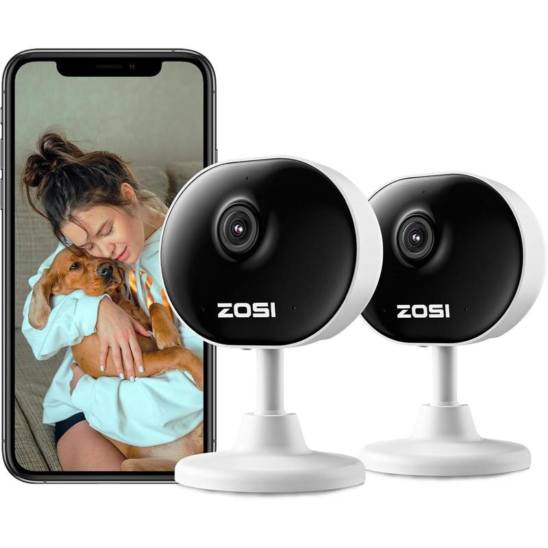 [BlackFriday] ZOSI Indoor Security Camera, 2Pack 1080P Home WiFi Camera with Phone App, Smart Motion Detection, 2 Way Audio, Night Vision, C688, SD Card Cloud Storage, Works with Alexa, Plug-in wifi  security camera