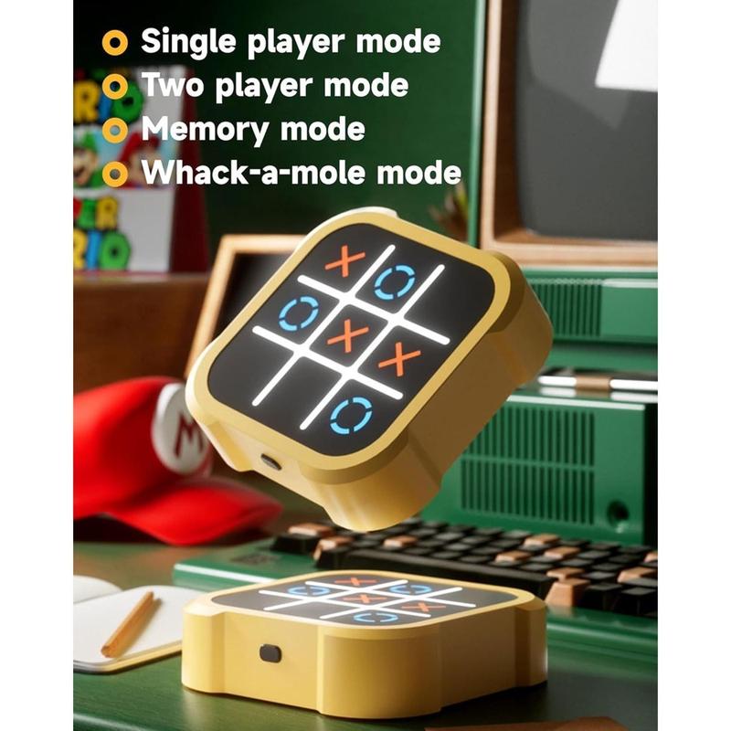 [BLACK FRIDAY]Re-chargeable Tic Tac Toe Bolt Game, 3-in-1 Handheld Puzzle Game Console, Portable Travel Games for Educational and Memory Growth, Fidget Toys Games for Kids and Adults, Birthday Gifts for All Ages,Christmas gift