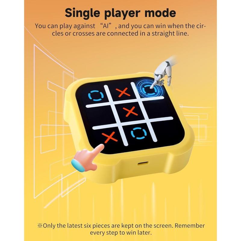 [BLACK FRIDAY]Re-chargeable Tic Tac Toe Bolt Game, 3-in-1 Handheld Puzzle Game Console, Portable Travel Games for Educational and Memory Growth, Fidget Toys Games for Kids and Adults, Birthday Gifts for All Ages,Christmas gift