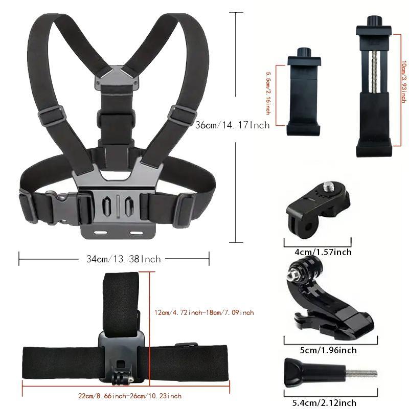 Action Camera Strap Set with Phone Clip for Fall Gift, Fixing Mount for Gopro Phone Osmo Action, Sports Camera Accessories, Camera Stabilizer, Gift for Girlfriend