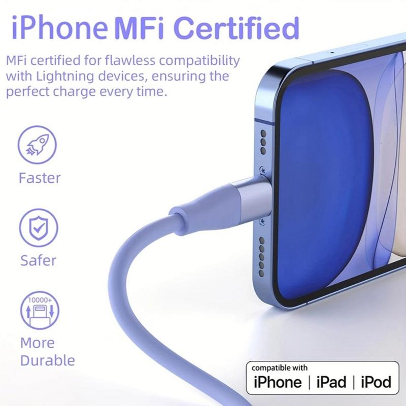 6FT [Apple MFi Certified] Fast Charging Cable Compatible with Apple iPhone 14 13 12 11 Pro Max XR XS X 8 7 6 Plus SE iPad Mini