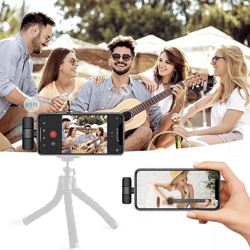 Wireless Lavalier Lapel Microphone for iPhone 15 Series Android Computer - Bluetooth Mini Phone Microphones for Video Recording - 2 Clip on Mics with USB C Interface for Tiktok YouTube Vlog