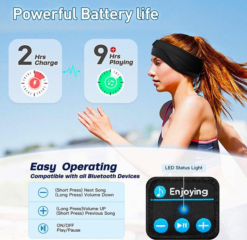 Sleep Headphones Bluetooth Wireless Sports Headband,Unisex Sleep Music Eye Mask,Sleeping Headphones for Side Sleepers,Wireless Sports Headband with HD Stereo Speakers for Jogging, Sports,Travel