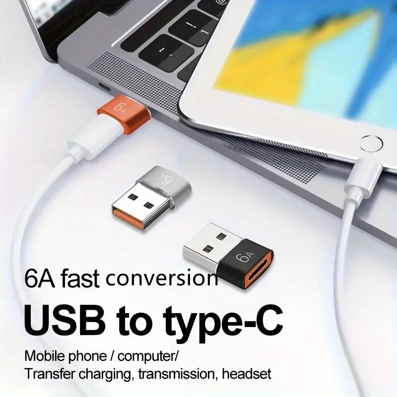 6A Fast Transfer Type-C to USB Adapter, 1 Count OTG Adapter, PD Adapter, Phone Type-C Charging Adapter for Samsung, Huawei, Android Phone, Laptop, Earphones