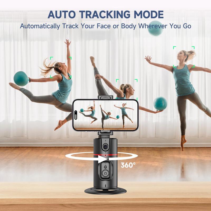 Auto Face Tracking Video Gimbal, 360° Rotation Body Camera Phone Stabilizer, Smart Tracking Video Stabilizer for Vlog, Phone Accessories