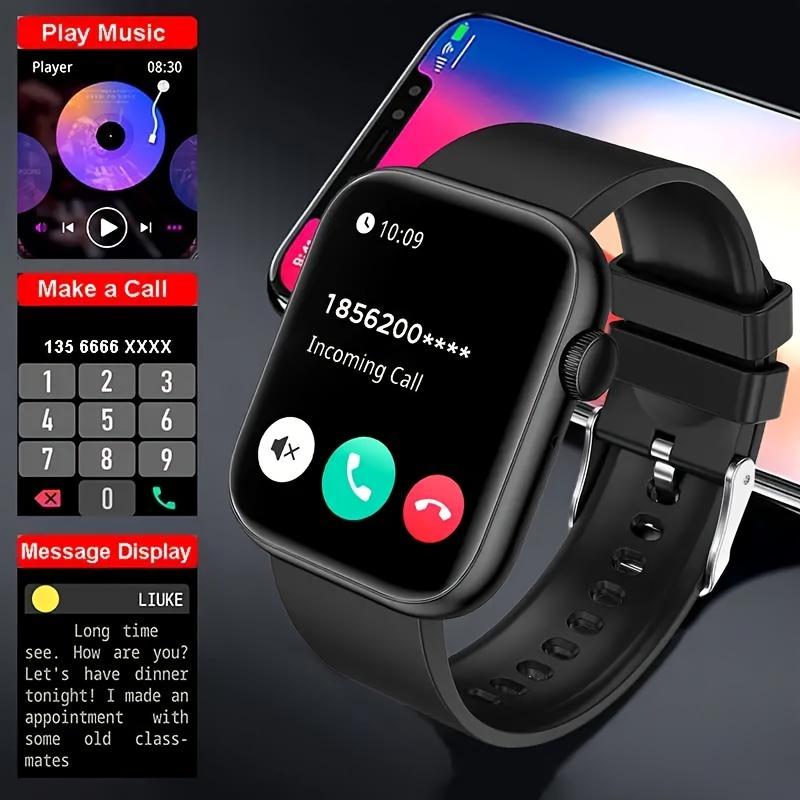 2024 New 2-Inch Touch Screen Dual-Band Smart Watch, Unisex, Support Call Function, Step Counting and Calorie Tracking, Call SMS Reminder, Multi-Function Fitness Smart Sport Bracelet, Wireless Connection Suitable for Android Phones and iPhone