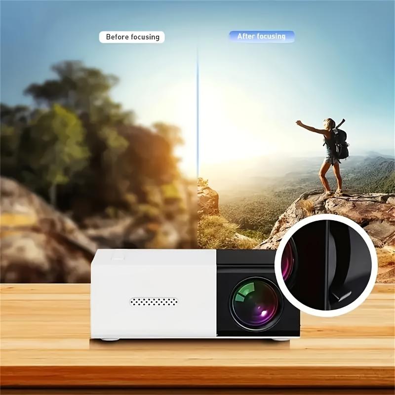 3000+ Lumens Stunning Mini Projector with 3D Visuals, Broad Compatibility, Handy Remote Control for Immersive Home Cinema Experience, Compact Design, US Plug