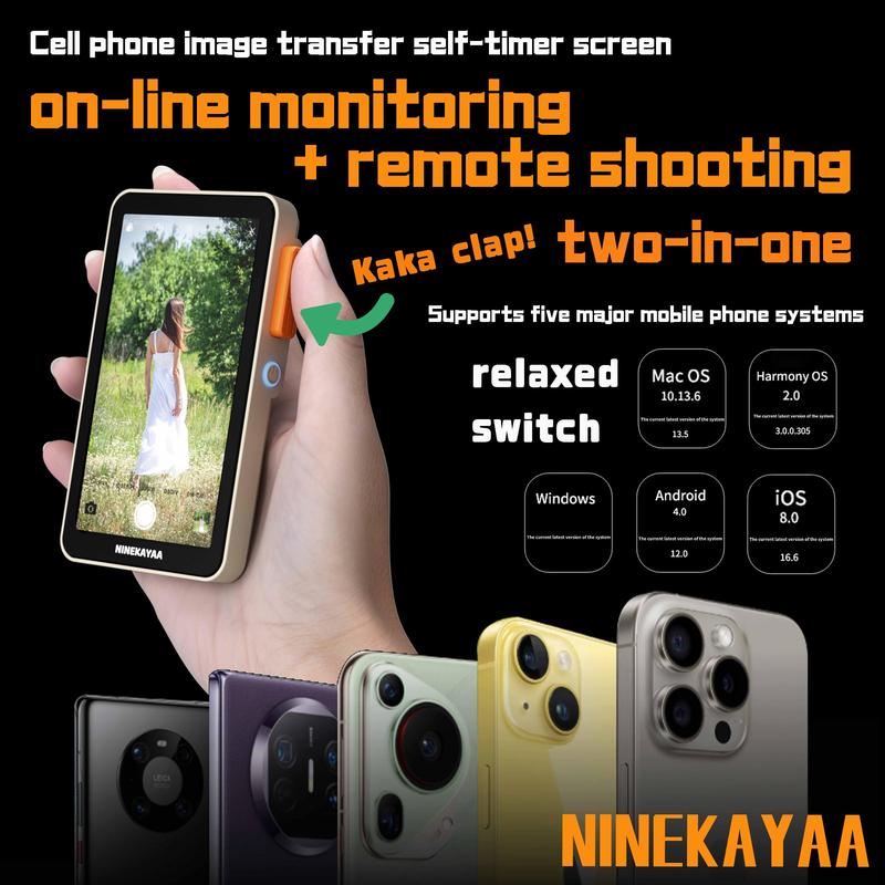 NINEKAYAA Portable Mobile Phone Rear Selfie Display Screen, Photography Assistant, Travel Selfie Display Screen, Self Media Device for Vlog Shooting