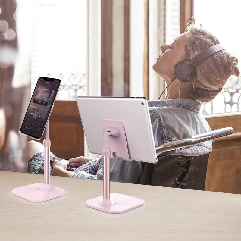 Doboli Cell Phone Stand, Phone Stand for Desk, Phone Holder Stand Compatible with Iphone and All Mobile Phones Tablet, Christmas Stocking Stuffers Gifts for Adults Women Men Mom Wife, Pink Doboli Alloy Aluminum