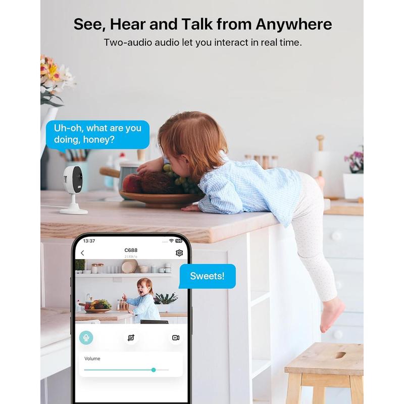 [BlackFriday] ZOSI Indoor Security Camera, 2Pack 1080P Home WiFi Camera with Phone App, Smart Motion Detection, 2 Way Audio, Night Vision, C688, SD Card Cloud Storage, Works with Alexa, Plug-in wifi  security camera