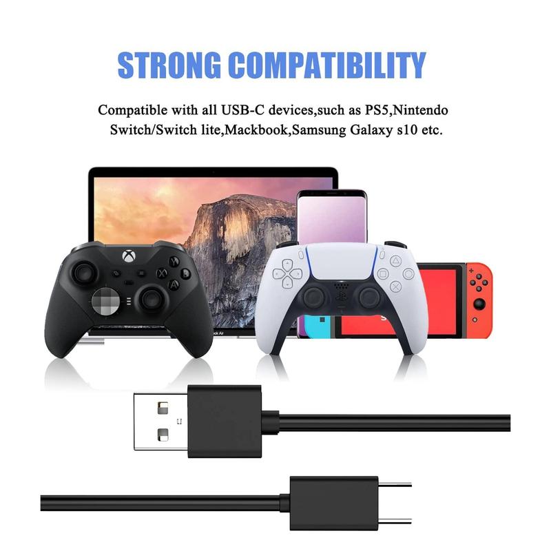 USB C Charging Cable Compatible with PS5 Controller, 2 Pack 6.6Ft Fast Charging USB Type C Charger Cord Compatible with PlayStation 5 PS5 Dual Sense, Xbox Series X Series S Controllers