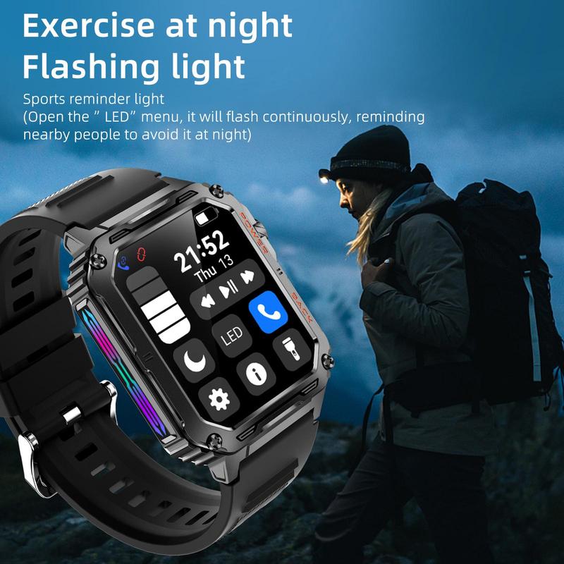 Multifunctional Smart Watch, Multipurpose Large Screen Fitness Tracker Watch with Wireless Call, Waterproof Outdoor Sports Watch with Activity Tracker, Pedometer