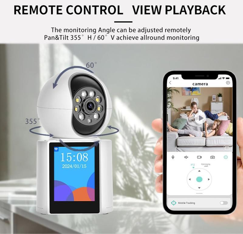 Video Call Security Indoor Camera - 2K Night Vision,Motion Detection,, Two-Way Audio,  Remote Access wireless camera human detection indoor security