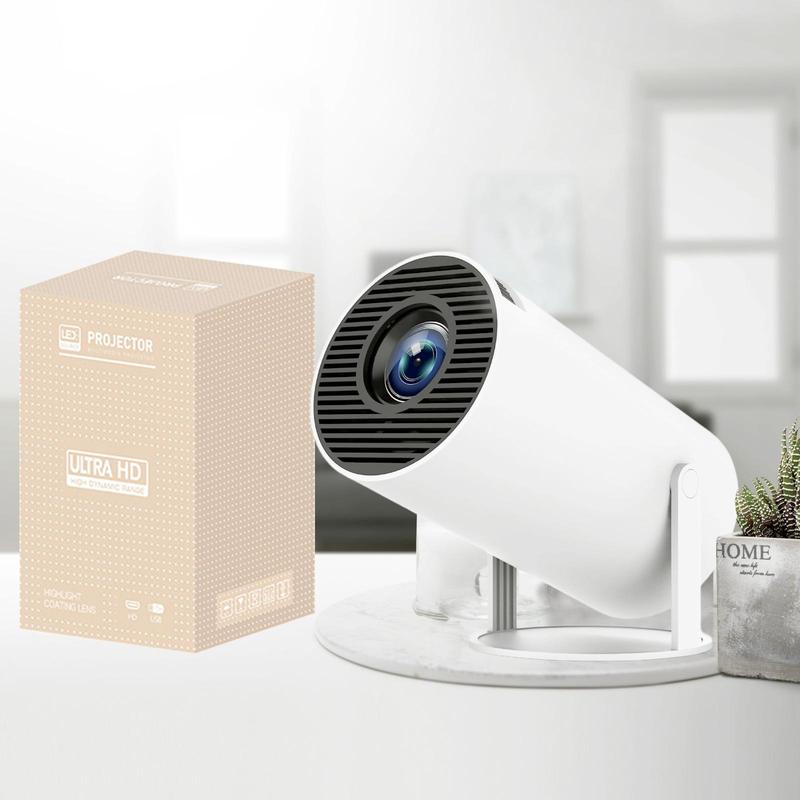 Universal 720P Projector, WiFi 6 BT 5.0 Android Projector, Intelligent Projector with Automatic Horizontal Correction, 180° Rotatable Outdoor Movie Projector for Mobile Phones