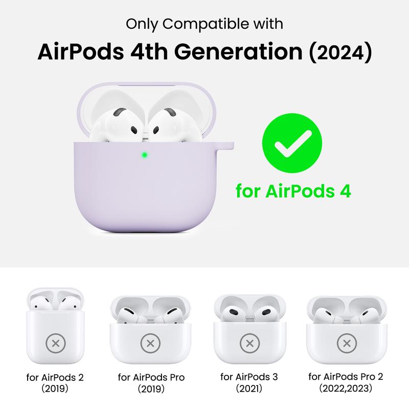 ORNARTO for AirPods 4th Generation Case , Compatible with AirPods Case 4th Generation (2024),Energetic Colors Protective  Soft Skin  Silicone Case