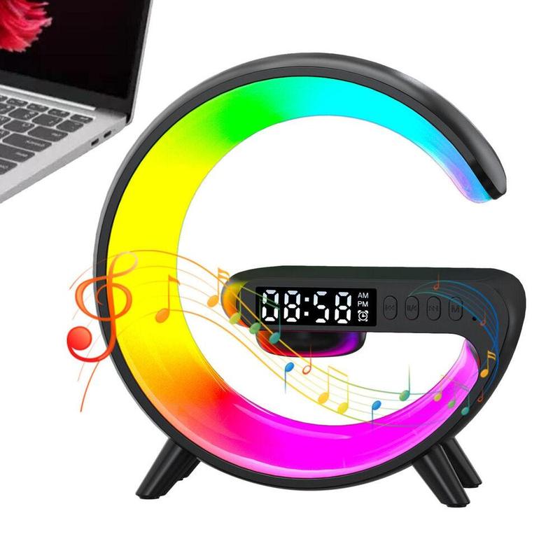 Smart LED Night Light Wireless Charger Bluetooth Speaker Alarm Clock Sleep Lamp