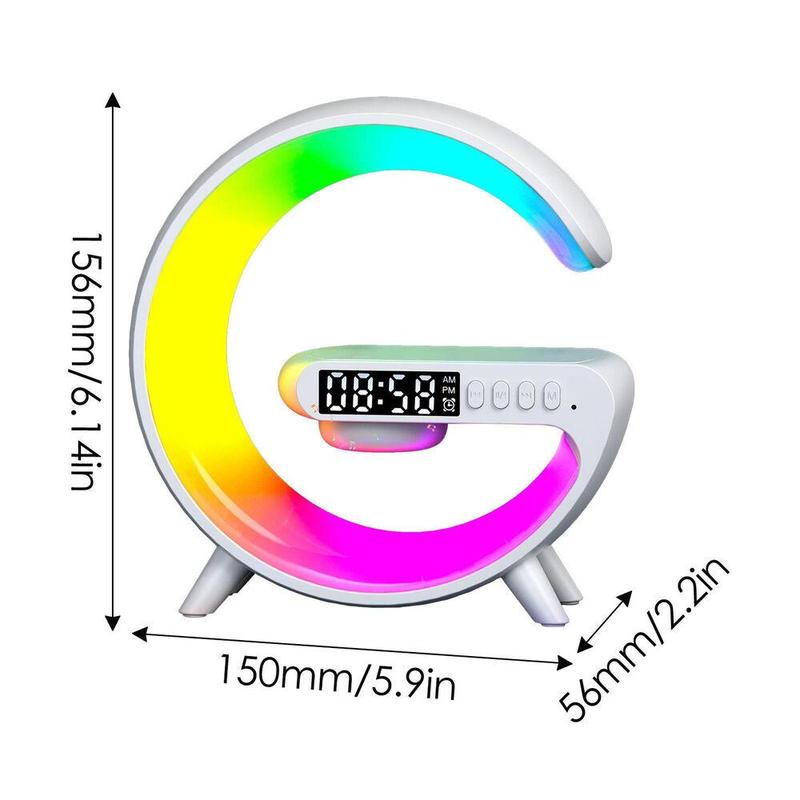 Smart LED Night Light Wireless Charger Bluetooth Speaker Alarm Clock Sleep Lamp