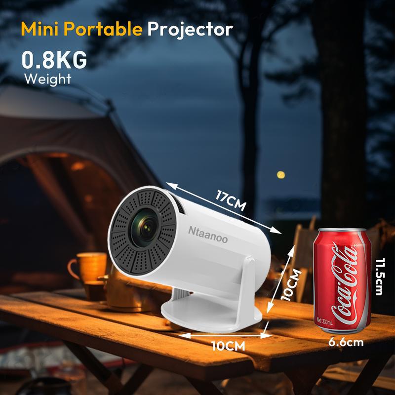 [Christmas Sale] Ntaanoo 2025 New Mini Projector, Portable 4K 1080P Full HD, Smart 5G WiFi6 BT5.0, Auto Level Correction, 180° Rotatable Outdoor Projector for Mobile Phone TV Stick Laptop.