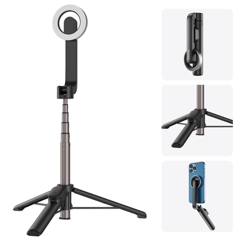 TELESIN Magnetic Selfie Stick Tripod with Bluetooth Remote Control, 27