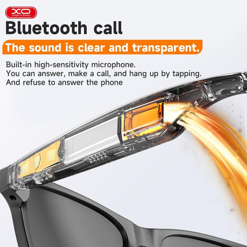 Smart Glasses Listenable Songs,Wireless Headphone Smart Glasses for Mobile Phone,200H Standby Time Long Battery, Athletic Outdoor UV Protection and Voice Control