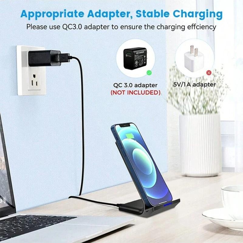 20W Fast Wireless Charger Station for Samsung Galaxy S24 S23 S22 Note 20 10 & Phone Wireless Charging Stand for iPhone16 15 14 13 12  11 XR XS 8