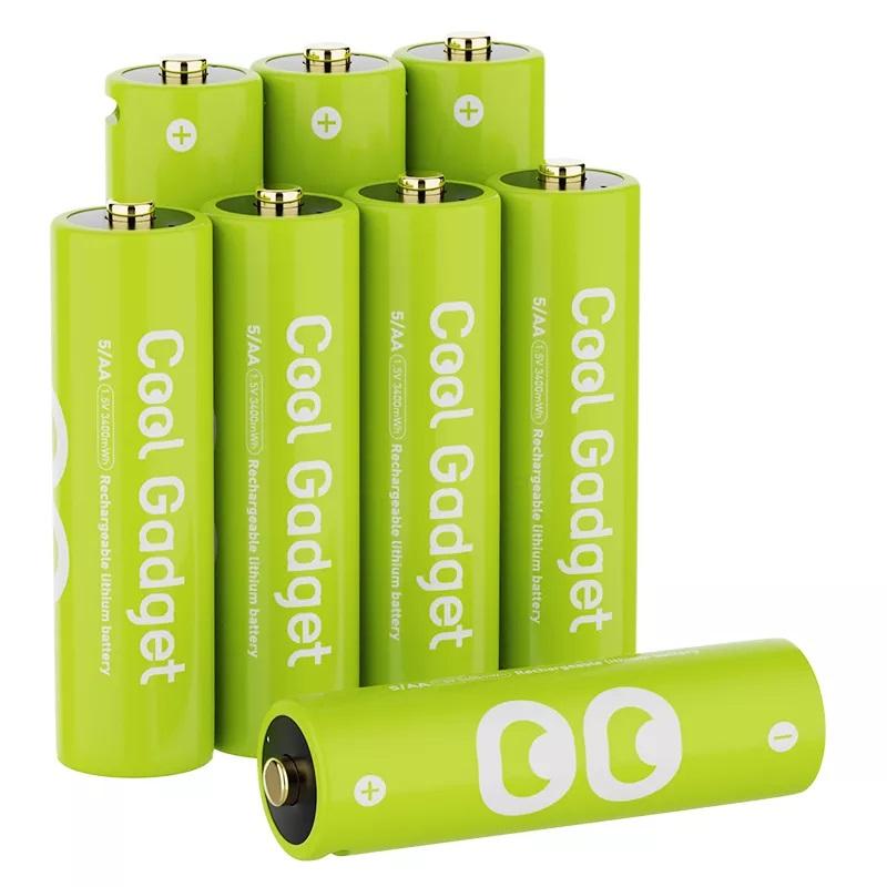 4-Pack AA AAA Type-C Rechargeable Li-ion Battery  Charging, Batteries Accessories Devices Port Lithium, Sustainable & Cost-Effective